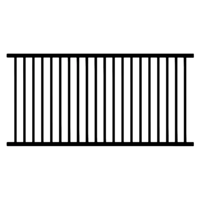 Black Powder Coated Steel Welded Commercial Flat Top Fence