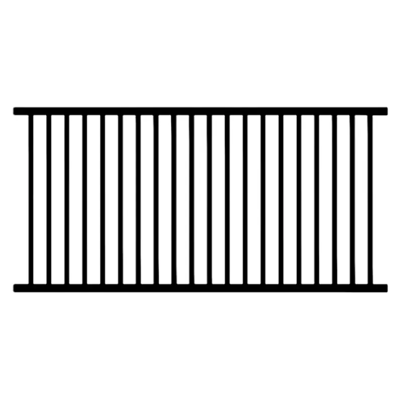 Black Powder Coated Steel Welded Commercial Flat Top Fence