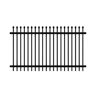 Black Powder Coated Steel Welded Commercial Spear Top Fence