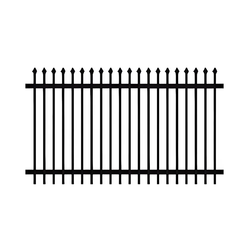 Black Powder Coated Steel Welded Commercial Spear Top Fence