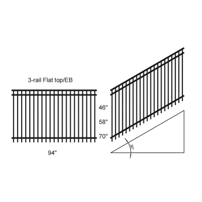 Flat Top Rackable Fence Panels Size