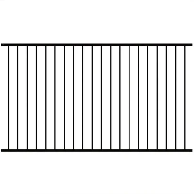 Black Powder Coated Flat Top Fence