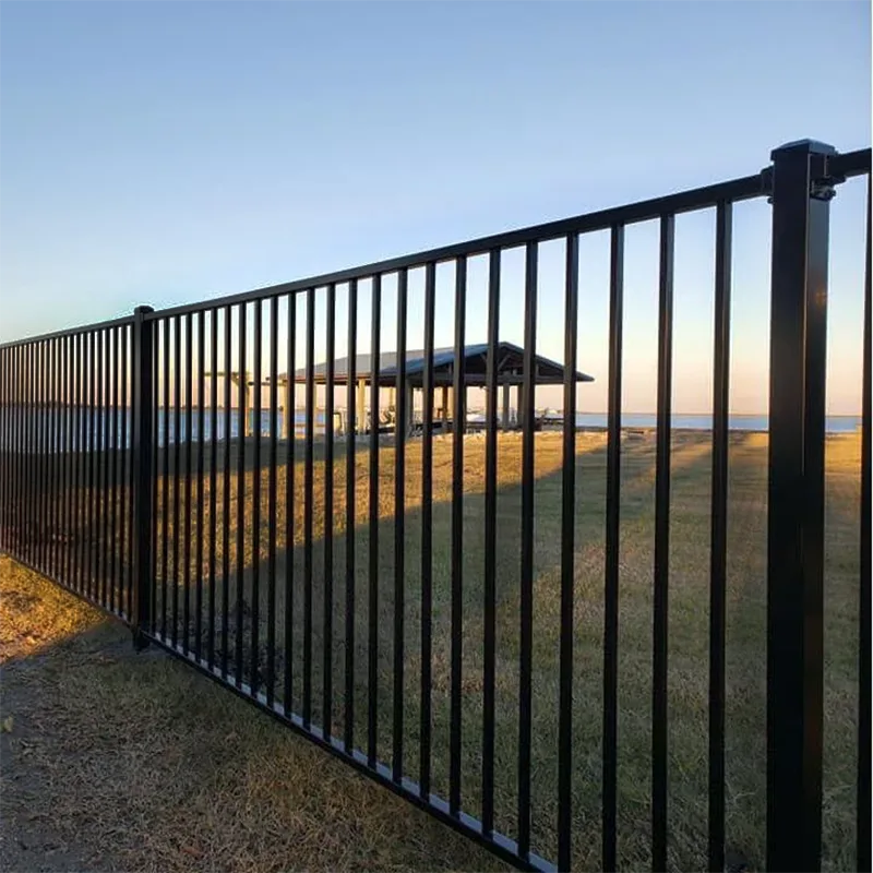 Outdoor Steel Welded Commercial Flat Top Fence Application