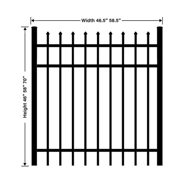 Spear Top Rackable Gate Size