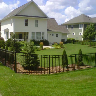 Steel Flat Top Rackable Fence in residential