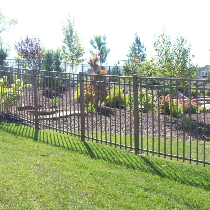 Steel Flat Top Rackable Fence in Garden