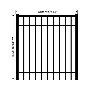 Steel Flat Top Rackable Gate Size Detail