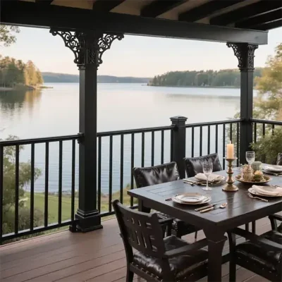 Steel Railing in yard