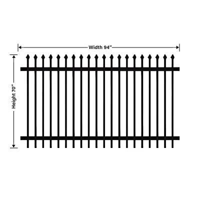 Steel Welded Spear Top Fence Size