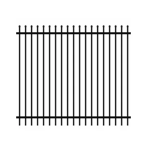 black steel press point fence panel