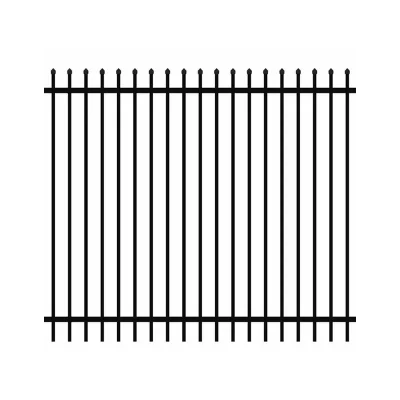 black steel press point fence panel