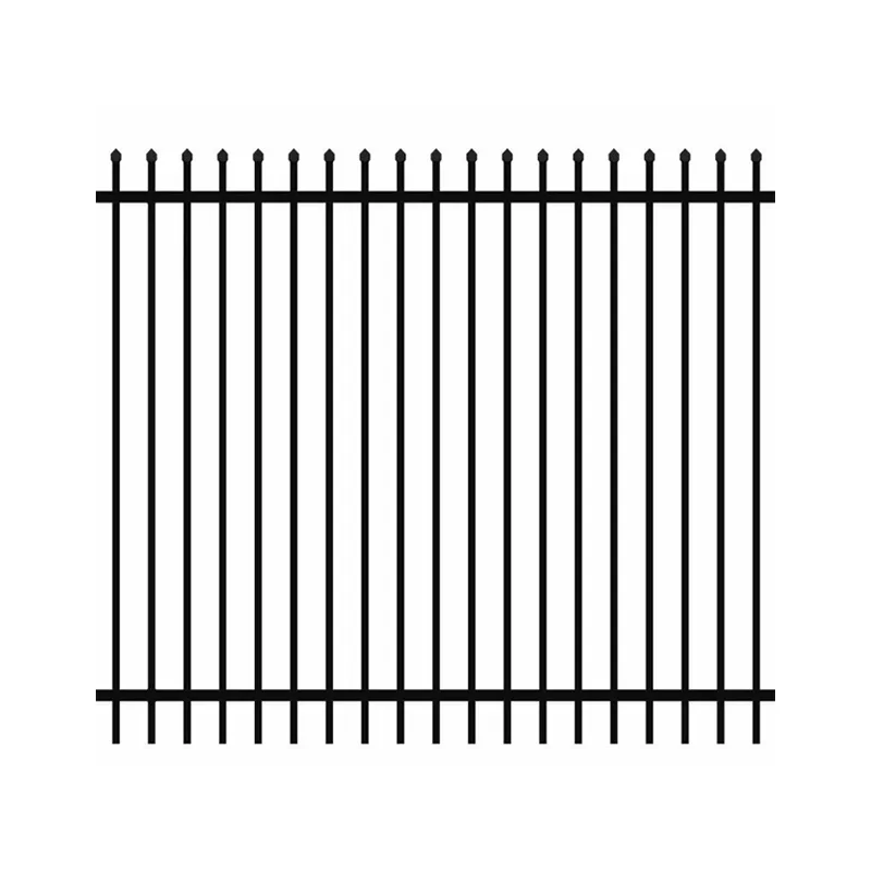 black steel press point fence panel